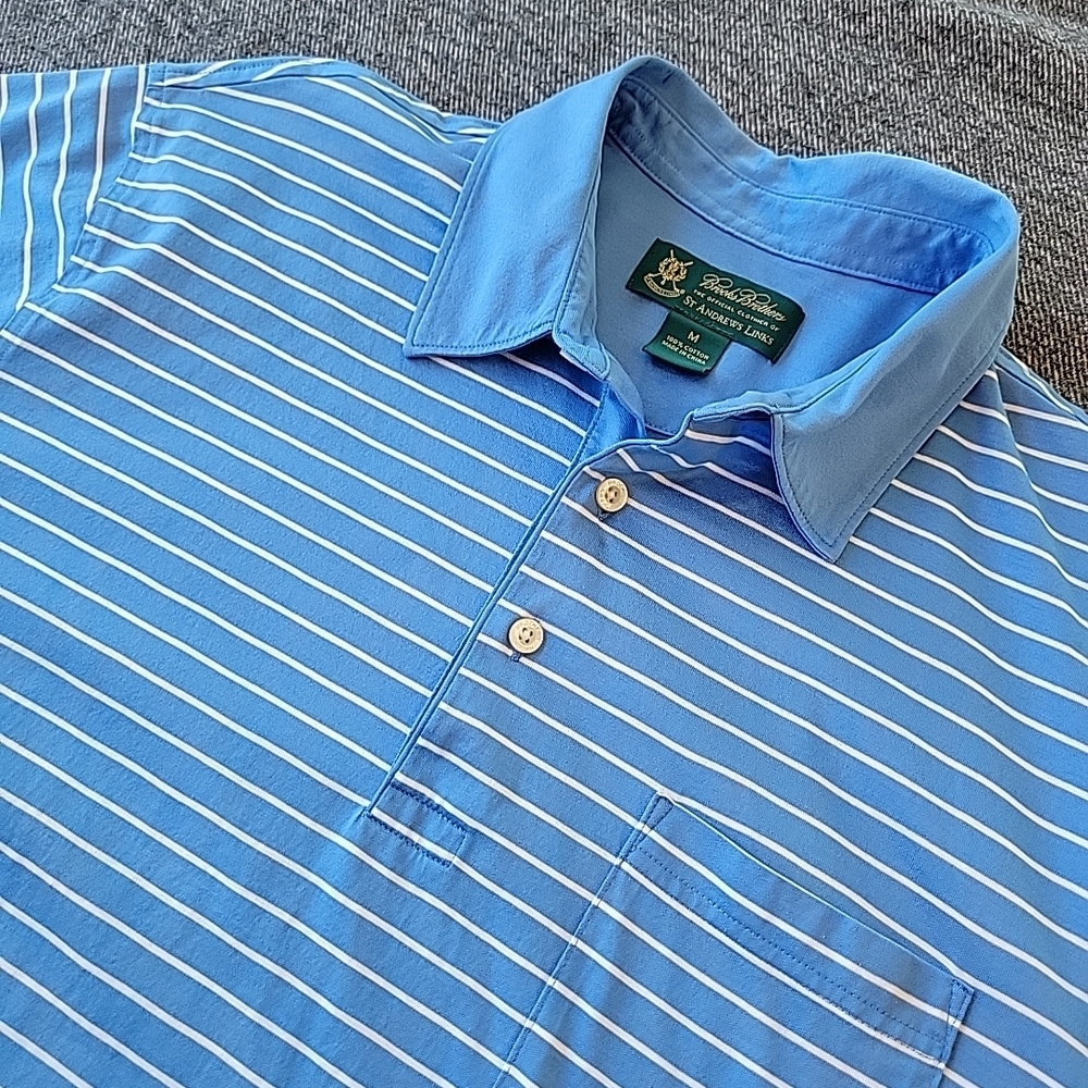 Brooks Brothers Light Blue Striped Polo